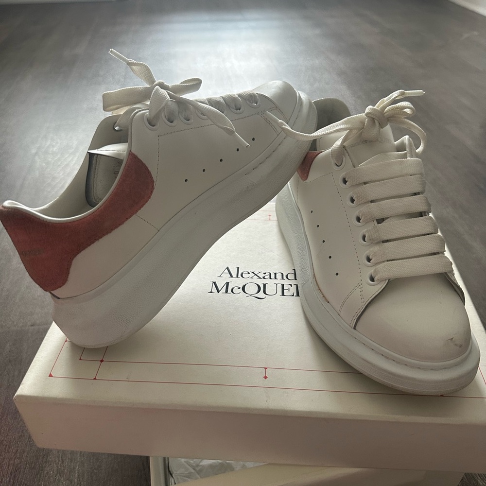 Alexander McQueen White and Pink Sneakers